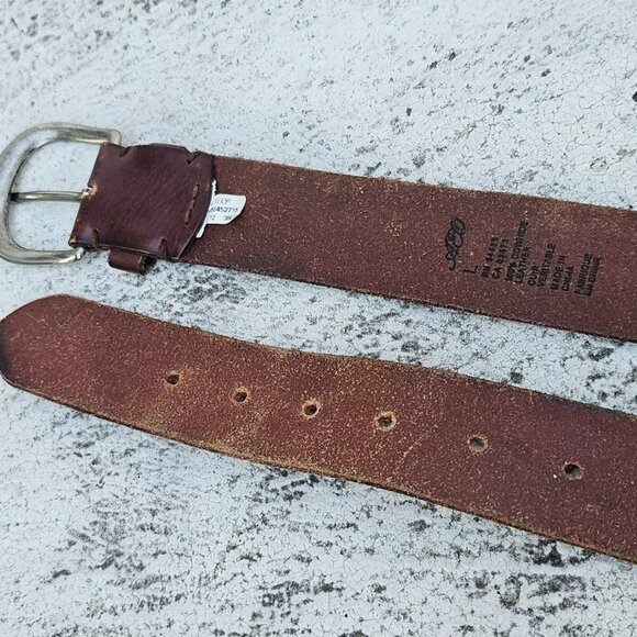 Aeropostale Men Leather Belt Brown Genuine Cowhide Leather Pin Buckle Size L - Picture 10 of 12